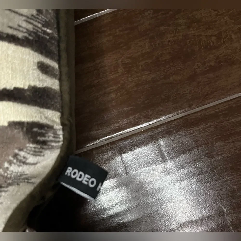 Rodeo Home Diamo chocolate Ikat Cut Velvet Design feather lumbar pillow